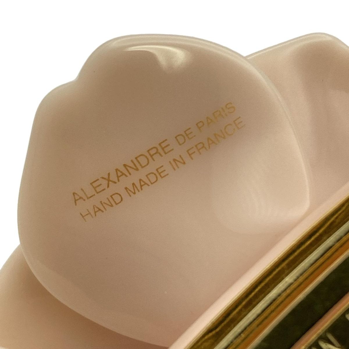 ALEXANDRE de PARIS アレクサンドル ドゥ パリ バレッタ - ピンクベージュ×ライトピンク フラワー 花 DECORATOM_COM_BR