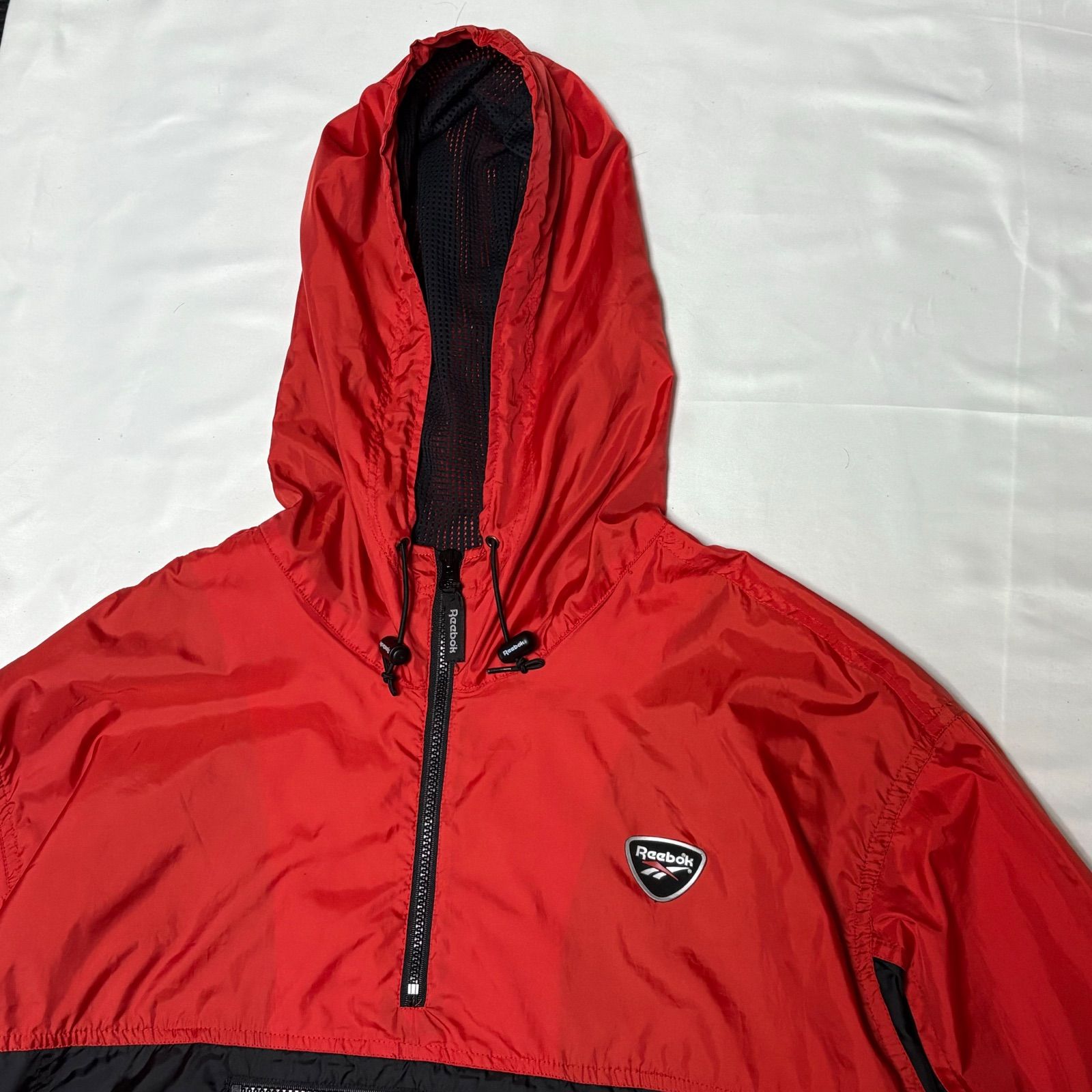 90s Reebok 中綿 ナイロン アノラックパーカー ドローコード