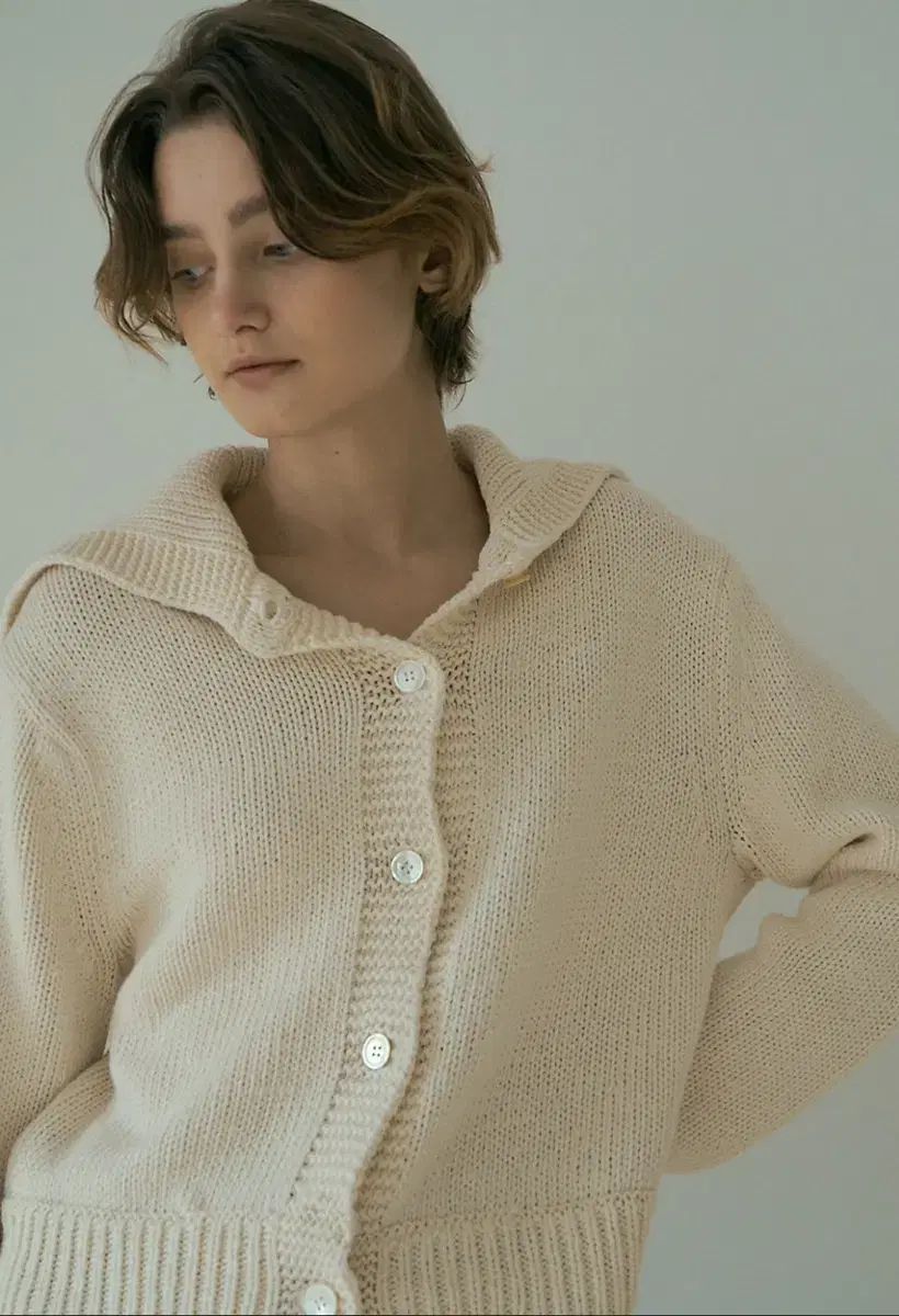 TANNAT Tannat ショート ニット ジャケット アイボリー