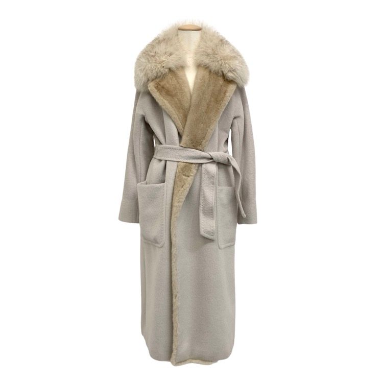 MaxMara マックスマーラ フォックス＆ミンクファー付 コート 白タグ