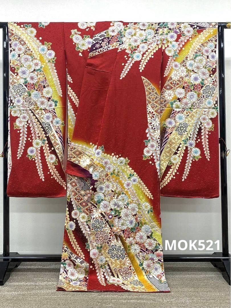 振袖 仮絵羽 銀通し 紋意匠 絞り 辻が花 正絹 未仕立て品 八掛付き 振袖 仮絵羽 銀通し 紋意匠 絞り 辻が花 正絹 未仕立て品 八掛付き