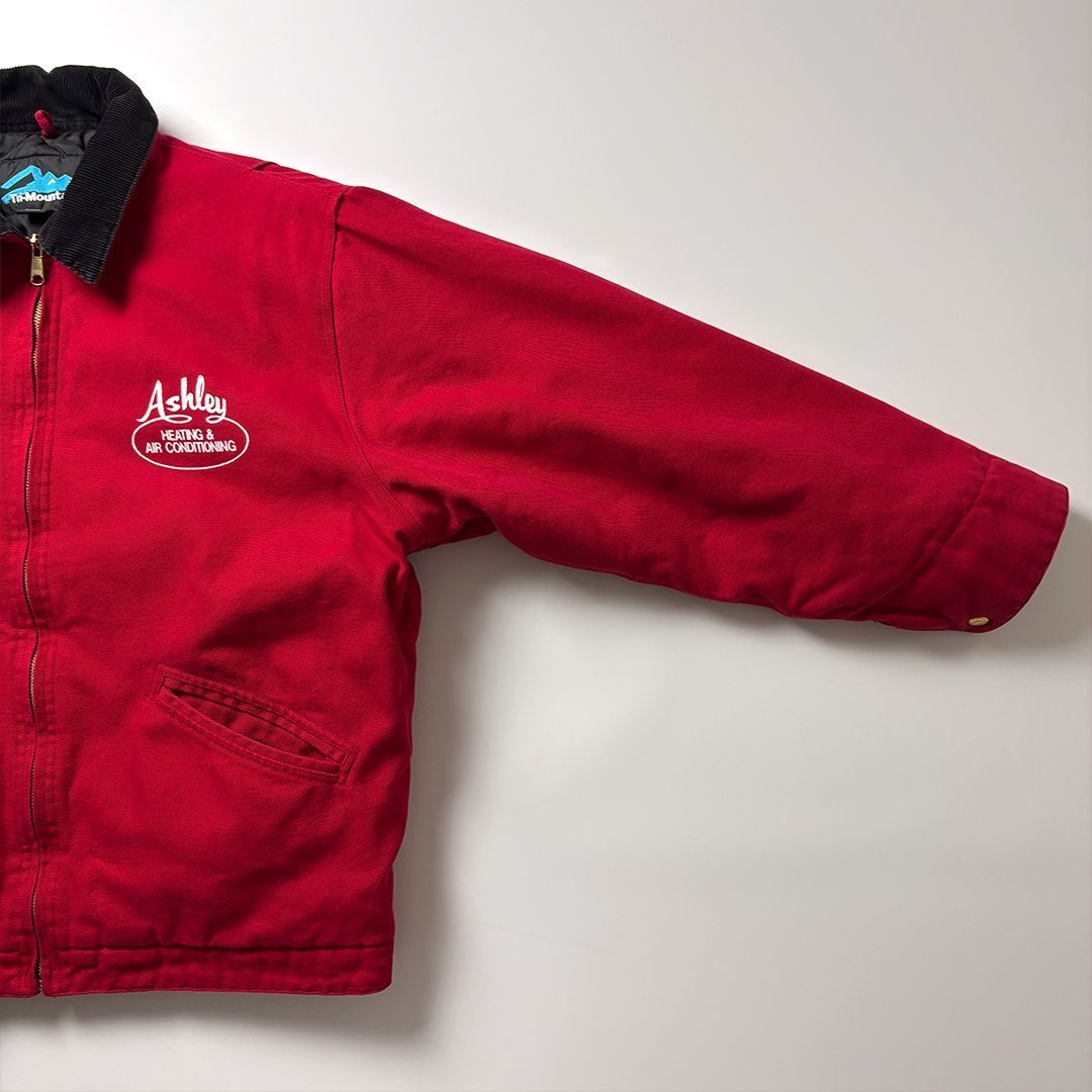 デトロイトジャケット L レッド 赤 企業ロゴ 襟コーデュロイ ダックジャケット デトロイトジャケット L レッド 赤 ダックジャケット 襟