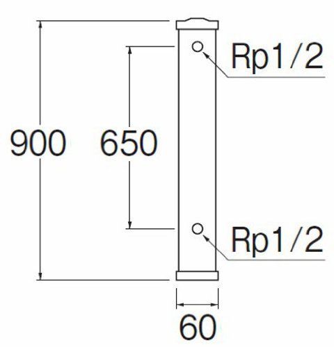 SANEI 屋外水栓設置用の水栓柱 ステンレス水栓柱 全長900㎜ T800