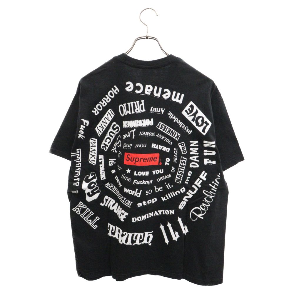 SUPREME (シュプリーム) 21SS Spiral Tee スパイラル ティー ロゴ プリント クルーネック 半袖Tシャツ カットソー ブラック  - メルカリ