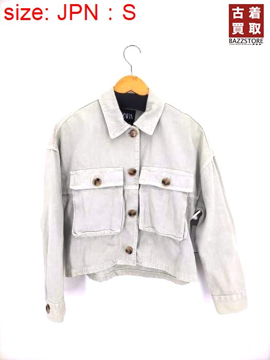 ザラ ZARA クロップドカラーデニムジャケット レディース JPN：S