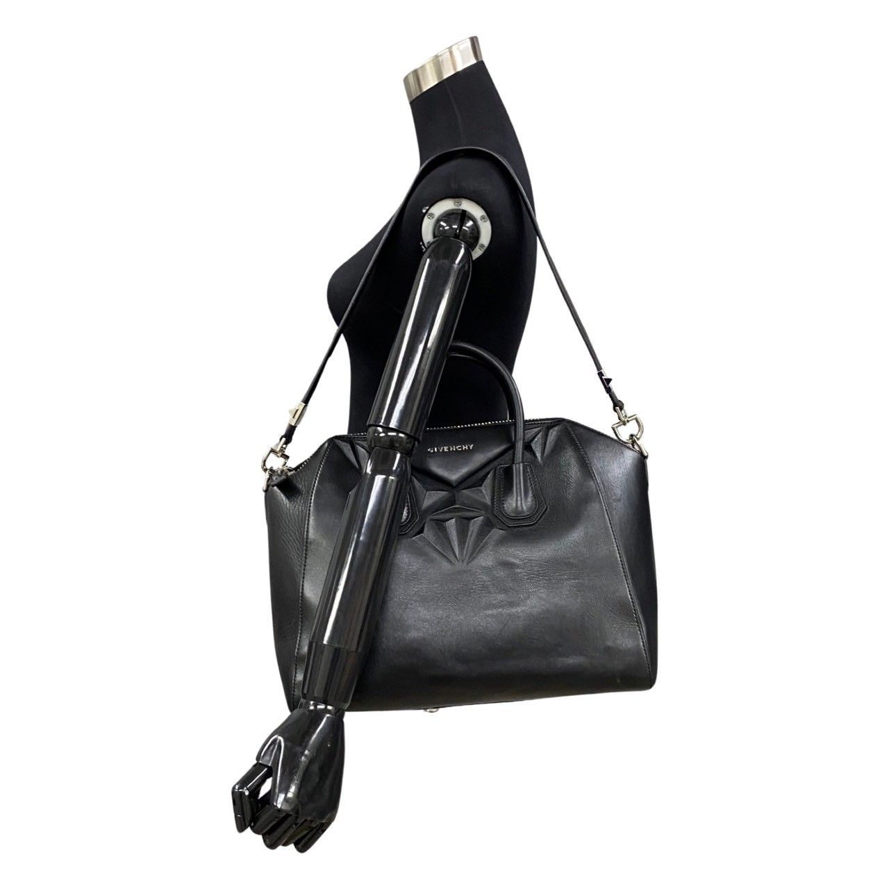 ジバンシー アンティゴナ 2way レザー ショルダーバッグ ブラック □2way□GIVENCHY アンティゴナ ハンドバッグ ショルダー