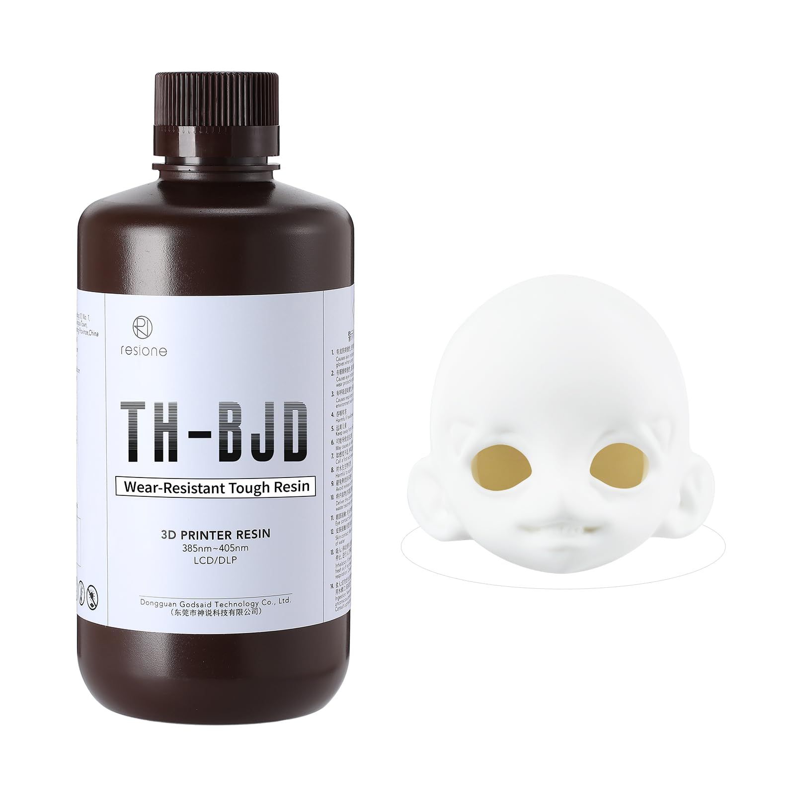 RESIONE 光造形3 Dプリンタレジン TH-BJDタフレジン - 耐摩耗耐スクラッチ 形状精確 黄変せず光硬化標準樹脂 405nm LCD DLP MSLA 3Dプリンター向け 1000 特白