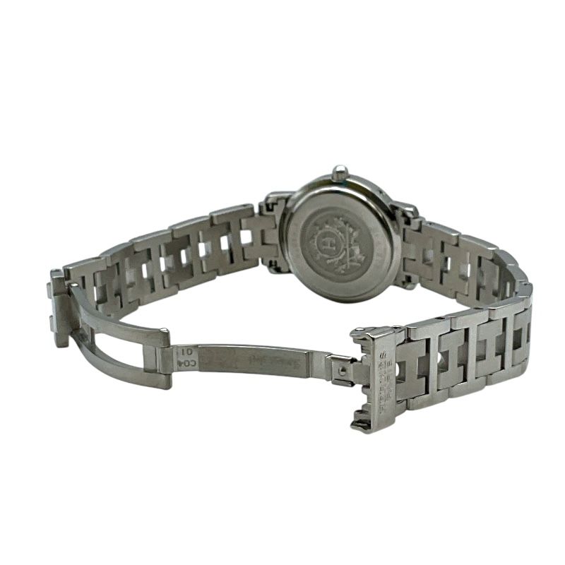 エルメス HERMES クリッパー CL4.210 ブルー ステンレススチール  