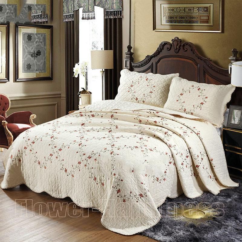 ベッドカバー ベッドスプレッド おしゃれ ダブル セミダブル 点セット 綿 キルトカバー ベットカバーセット 四節適用 優しい