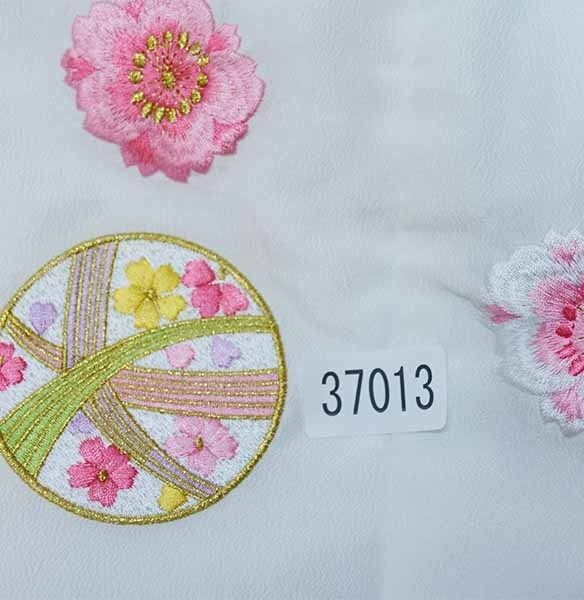 七五三 三歳 女児 被布着物フルセット 半衿伊達襟付き 花ひめ 合繊 3歳 3才 三才 かかと止め付き お仕立て無料 NO37013