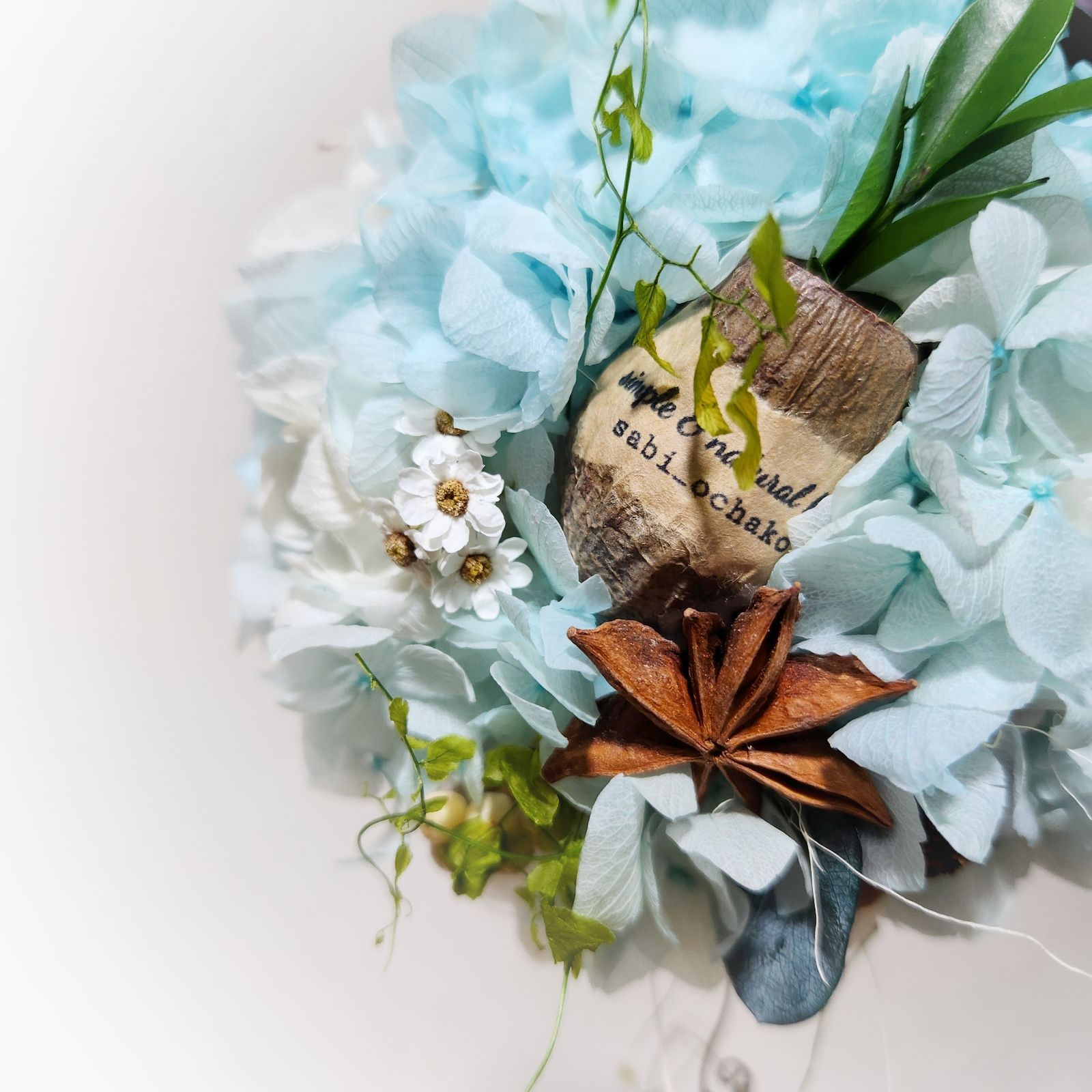 夏☀︎SALE！紫陽花とピンクのハーフリース　ルリタマアザミ 夏☀︎SALE！紫陽花とピンクのハーフリース ルリタマアザミ