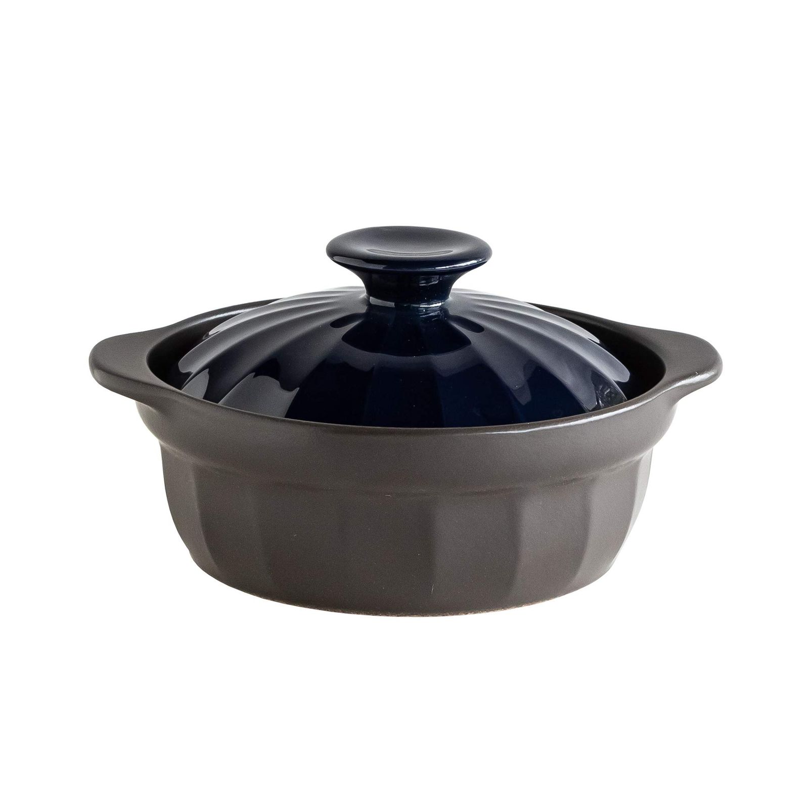 TAMAKI 土鍋 サーマテック カーサ 1-2人用 ネイビー 直径23×奥行19.5×高さ10.2cm 電子レンジ オーブン 直火 IH対応 吹きこぼれにくい 軽量 T-920954 ネイビー 土鍋|6.5号