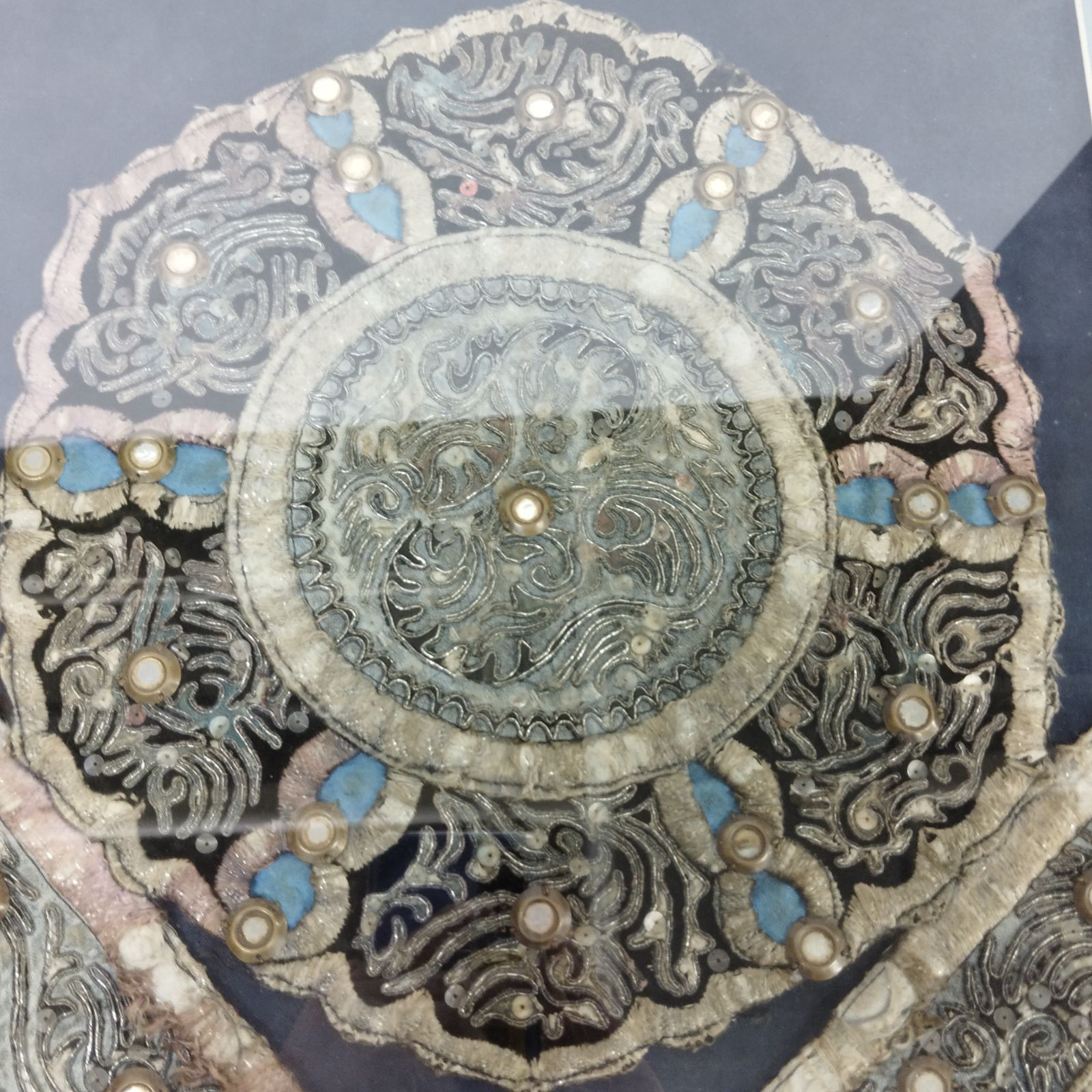 S15243】中国美術 時代 額装 刺繍 刺繍画 明清織繍 タペストリー