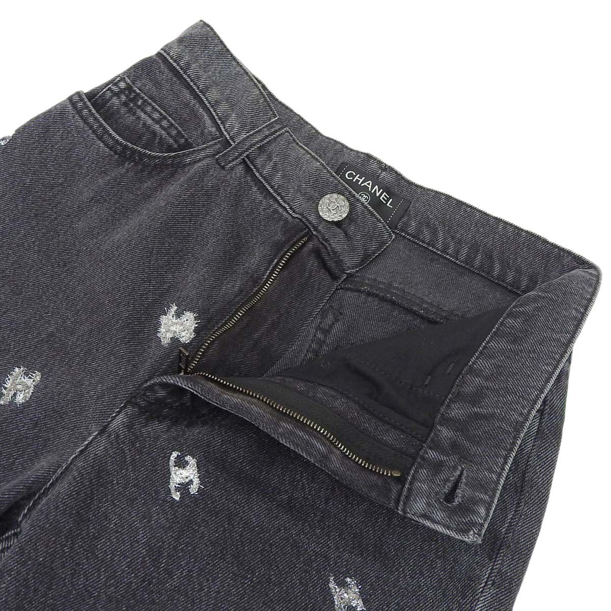 CHANELシャネル　デニムパンツ 　カーゴ　ヴィンテージ　グレー 40 　レア CHANELシャネル デニムパンツ カーゴ ヴィンテージ グレー 40 レア