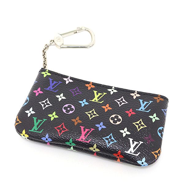 ルイヴィトン LV×TM カードキーケース ポシェット･クレ モノグラム マルチカラー 黒 村上隆 M13664 ♥品
