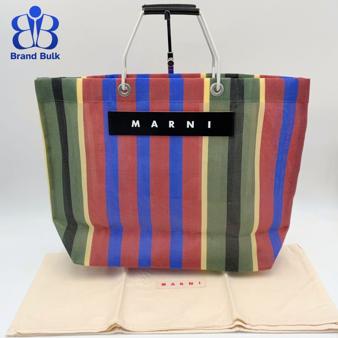 極美品】MARNI FLOWER CAFE マルチストライプ トートバッグ