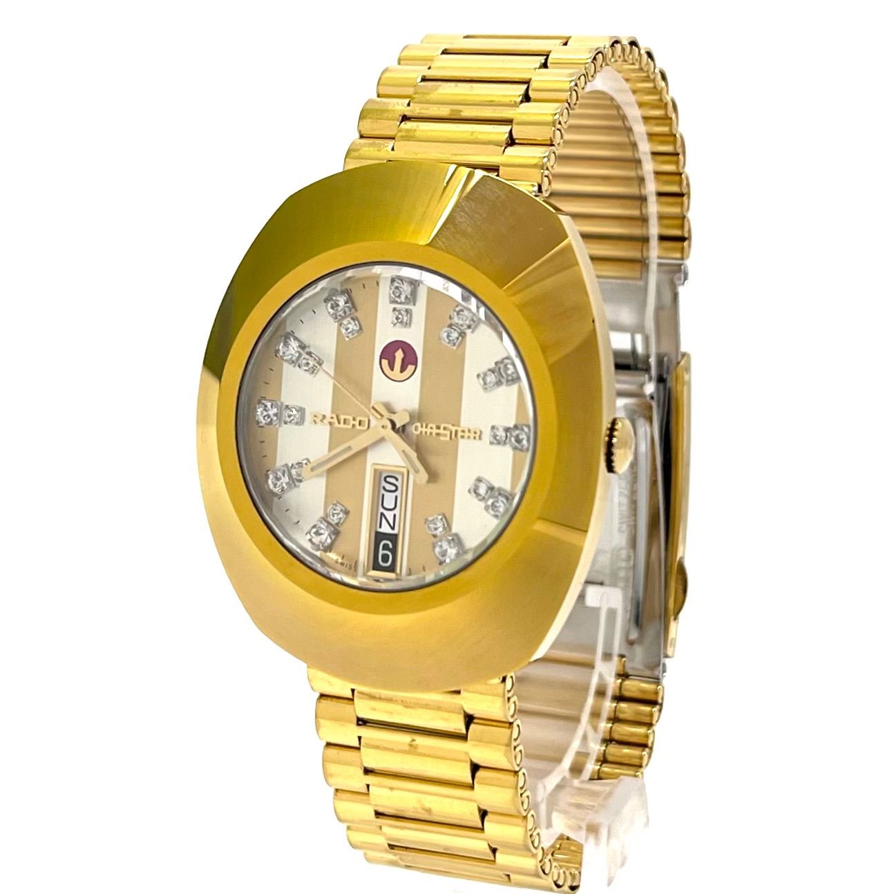 稼働品 RADO ラドー DIASTAR ダイヤスター ダイアスター クロノメーター 自動巻 メンズ 腕時計 デイト カットガラス 稼働品 RADO DIASTAR ラドー ダイアスター ブラック文字盤 スクエア