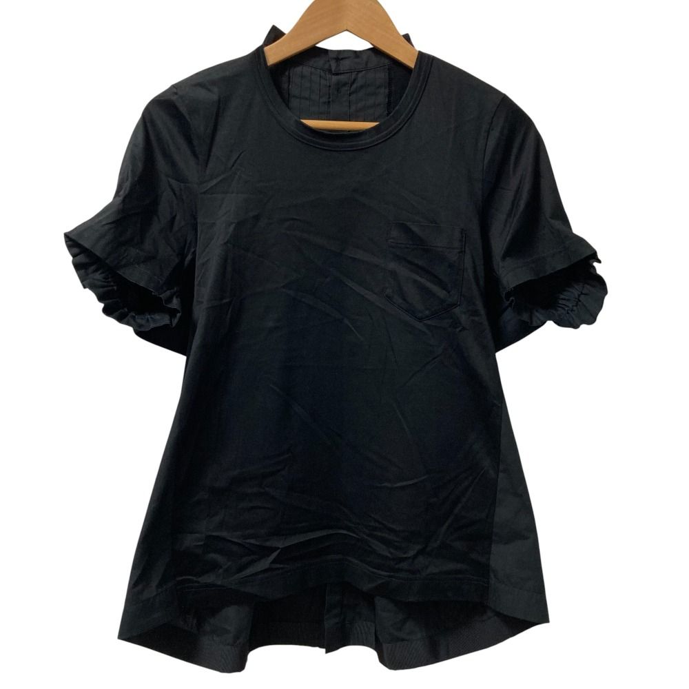 美品 sacai サカイ バックギャザードッキング 半袖 Tシャツ カットソー  