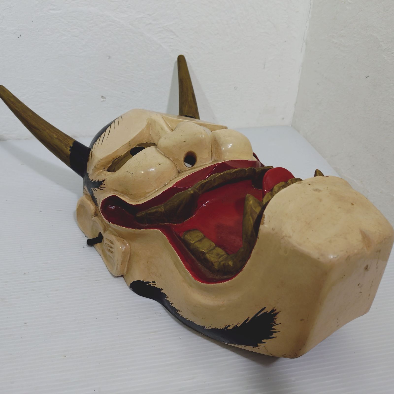 縁起物 般若 木彫り 面 能面 神楽面 魔除け 大型 38センチ USTAUSTRALIA_COM_AU