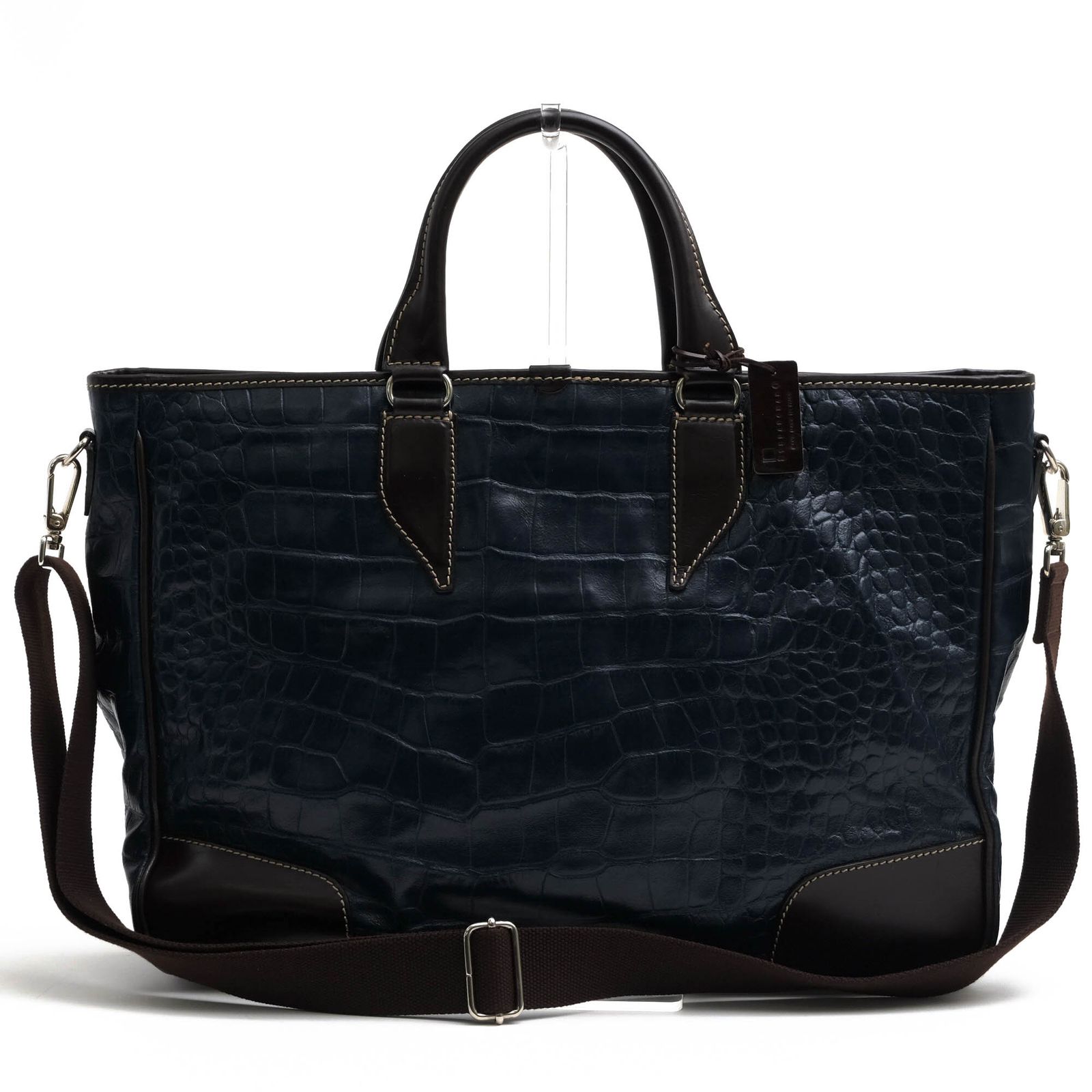 美品✨STEFANO MANO ステファノマーノ　クロコ型押し　ビジネスバッグ Stefanomano クロコ型押しビジネスバック STEFANO MANO ステファノ