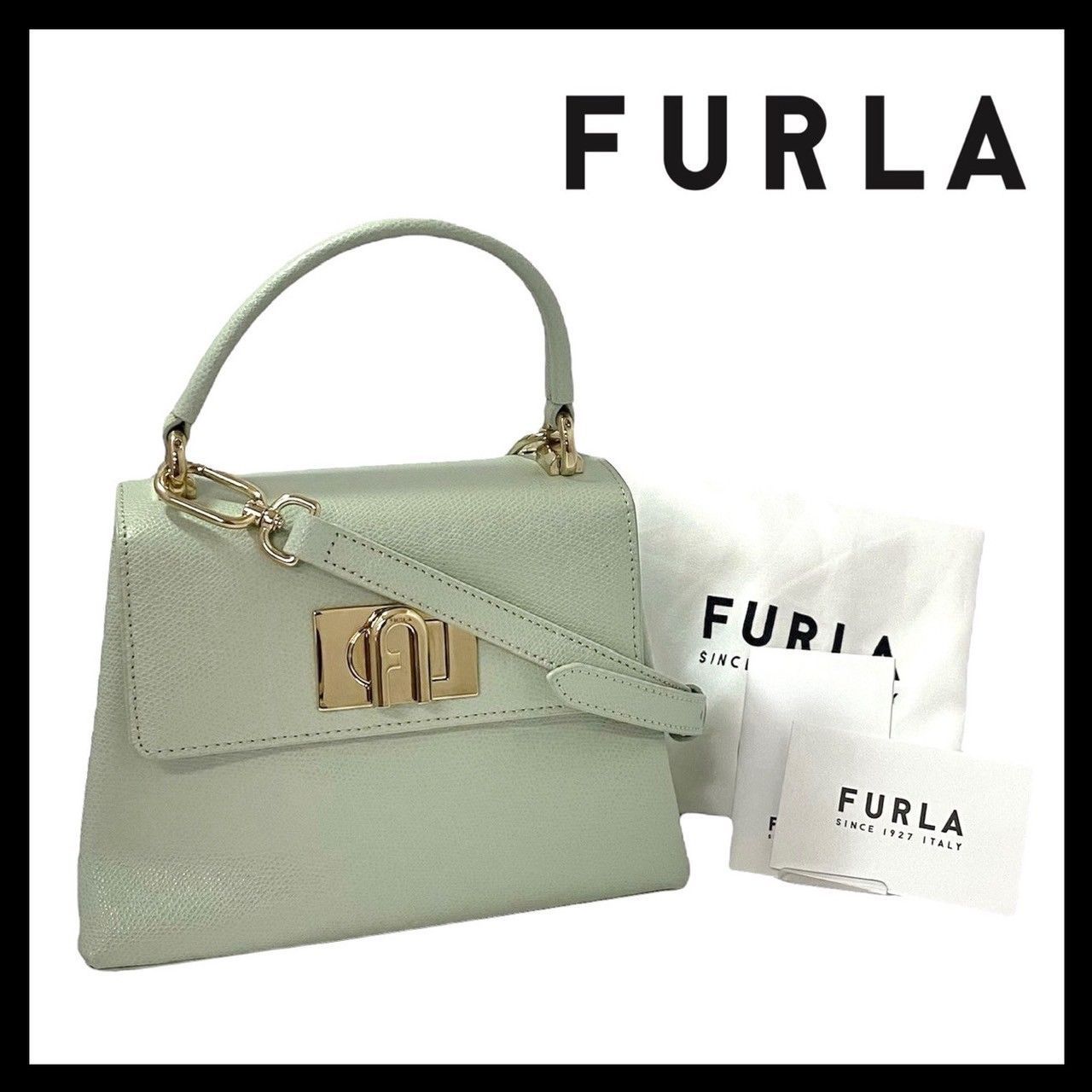 FURLA】1927 トップハンドル ミニ 2Way バッグ レザー グリーン/緑 