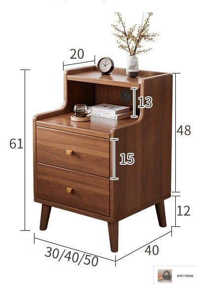 ベッド サイドテーブル 木目調 2段式 天板 エレガント おしゃれ 収納 インテリア シンプル コンパクト 寝室 ナイトテーブル 感5-122 MARWIL-DEMENAGEMENTS_CH