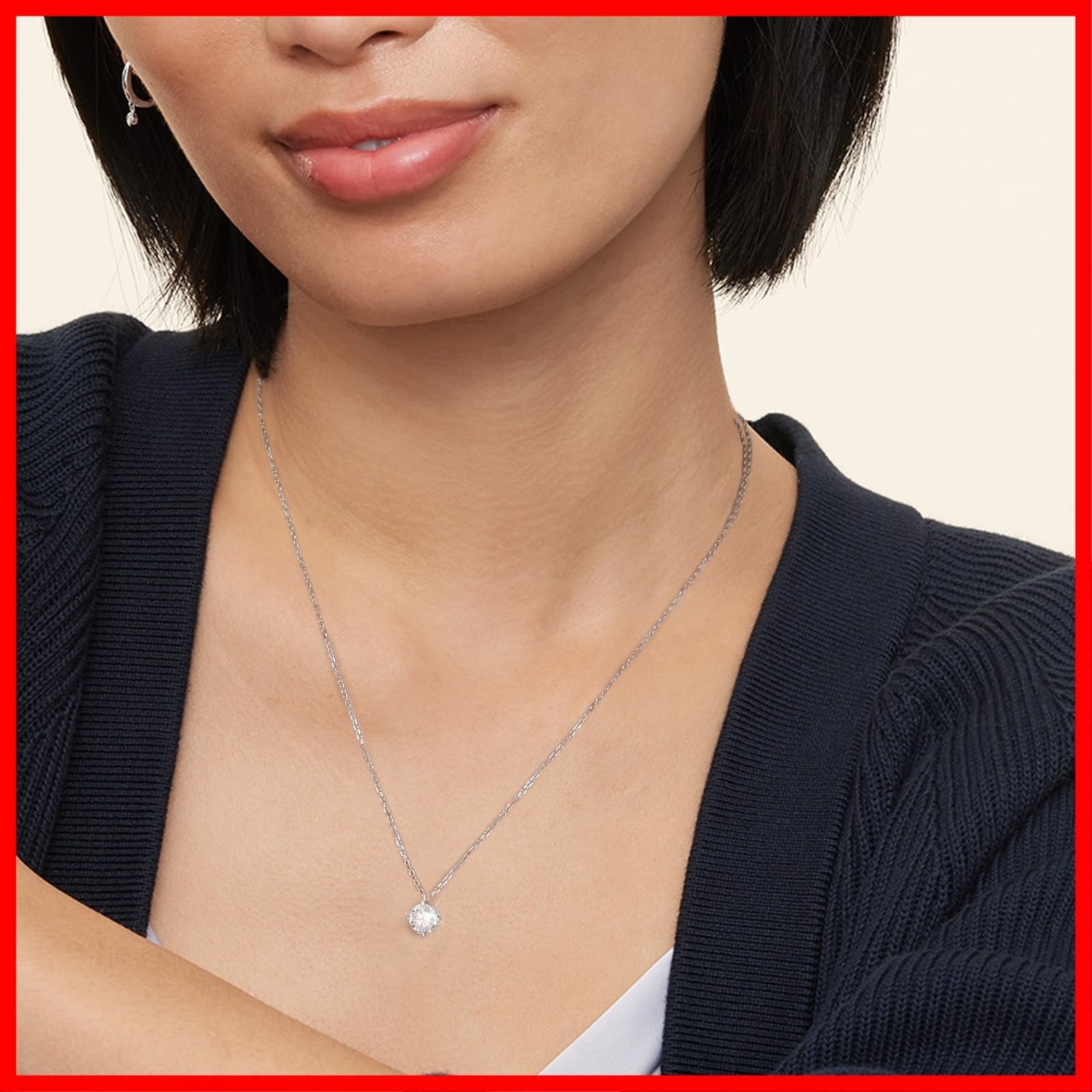 レディースネックレス 4本爪一粒ダイヤ 0.5 ct 1 2 3 4 シルバー925 モアサナイト モアッサナイト ペンダントネックレス 金属アレルギー対応 ホワイトゴールメッキ 長さ調節 プレゼント KRKC ギフトボック