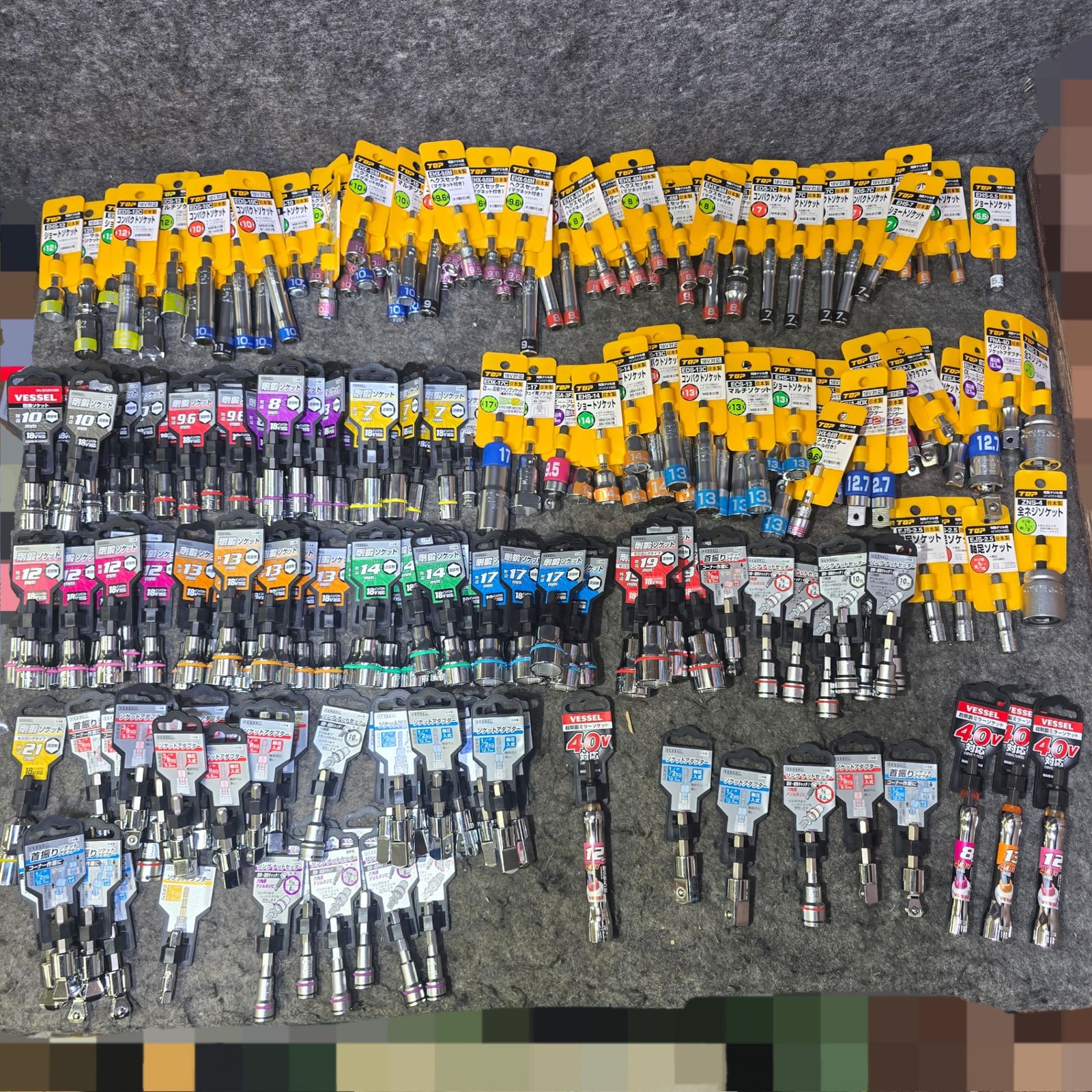 ソケットビット ソケットアダプター 軸足ソケット リングナットセッター 約211本 TOP VESSEL サイズ混合 桶川店