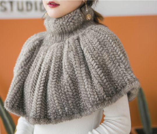 上質なミンク編み込みボレロケープポンチョ ミニスカート２WAY 毛皮 ファー