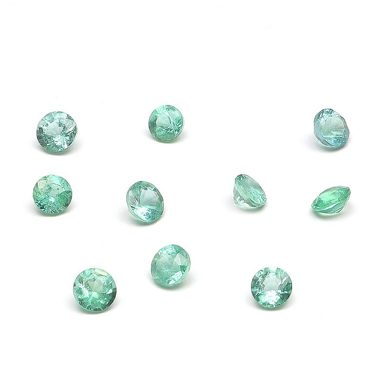 ブラジル産 エメラルド コインファセットカット ルース 3mm【1コ