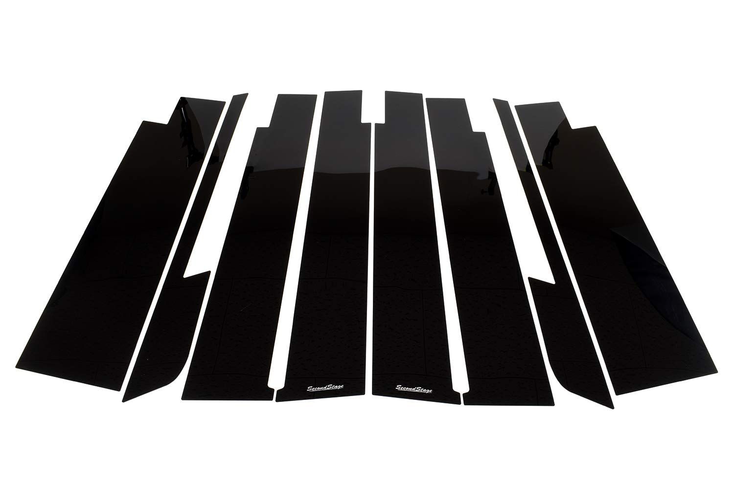 SecondStage ホンダ N-BOX JF3 JF4 ピラーガーニッシュ 純正バイザー装着車 ピアノブラック H006BLK