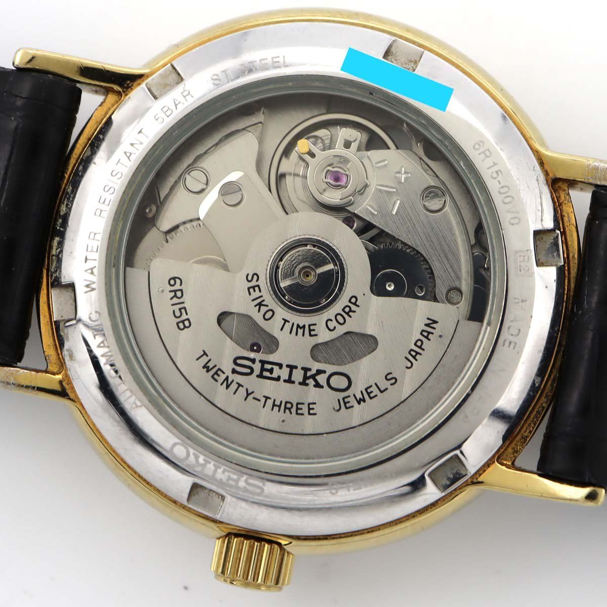 腕時計 稼働 SEIKO セイコー 6R15-00V0 メカニカル 自動巻き AT 白色 