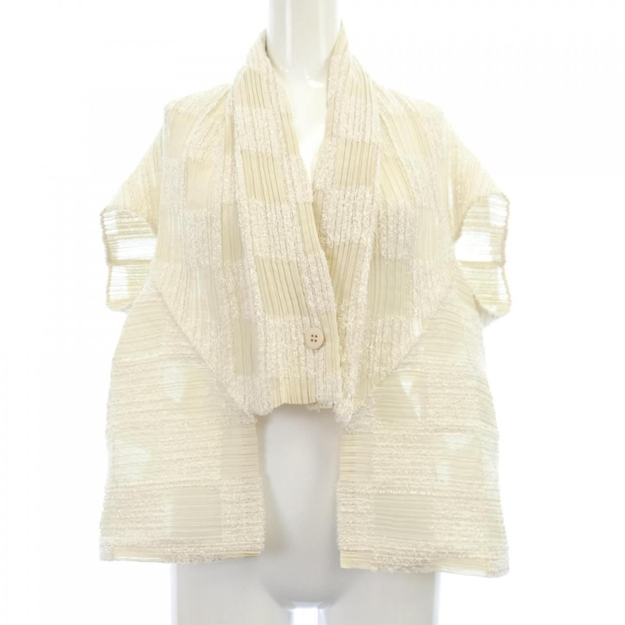 極美品✨PLEATS PLEASE プリーツ　カーディガン　ベージュ　大きめ PLEATS PLEASE プリーツプリーズ 長袖カーディガン 良好 3 PP04