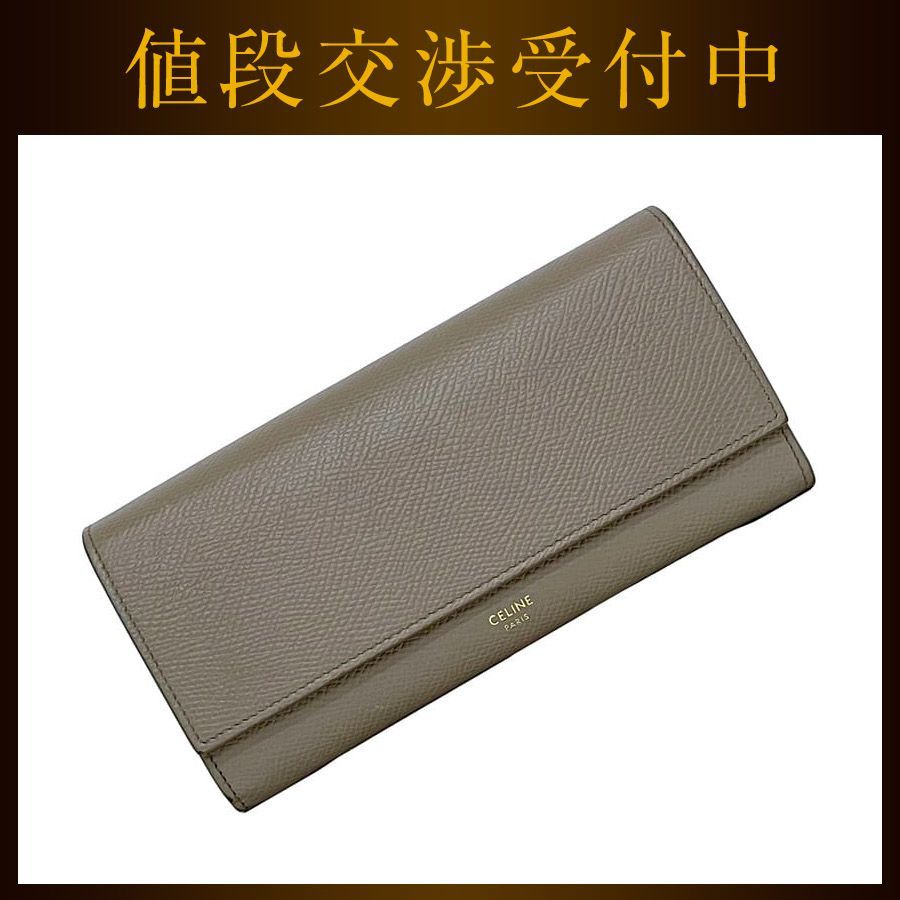 未使用　CELINE ラージ フラップ ウォレット CELINE セリーヌ ラージフラップウォレット カーフスキン 長財布