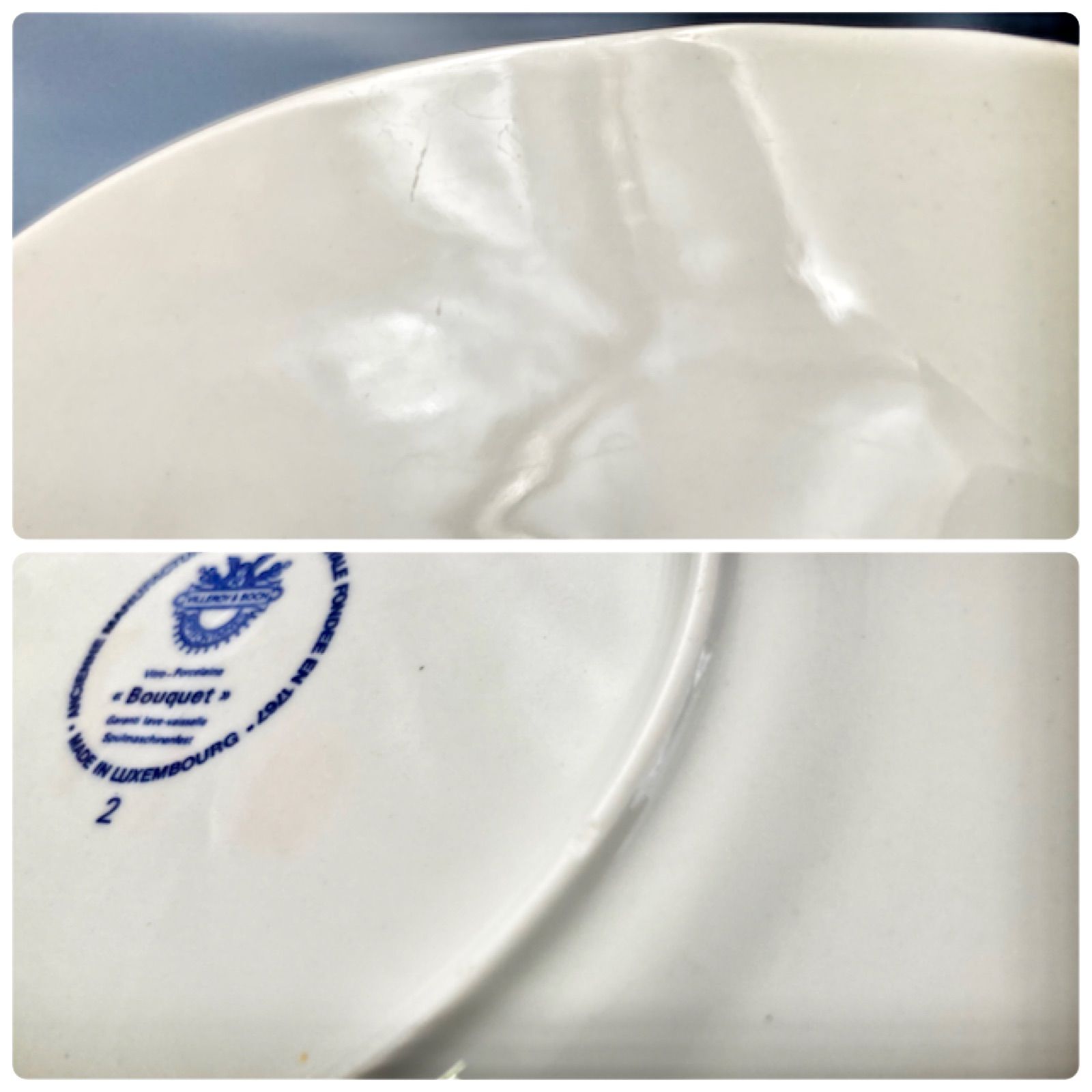 MZ662) 【訳あり】 90s Villeroy&Boch Bouquet 20cm プレート 5枚
