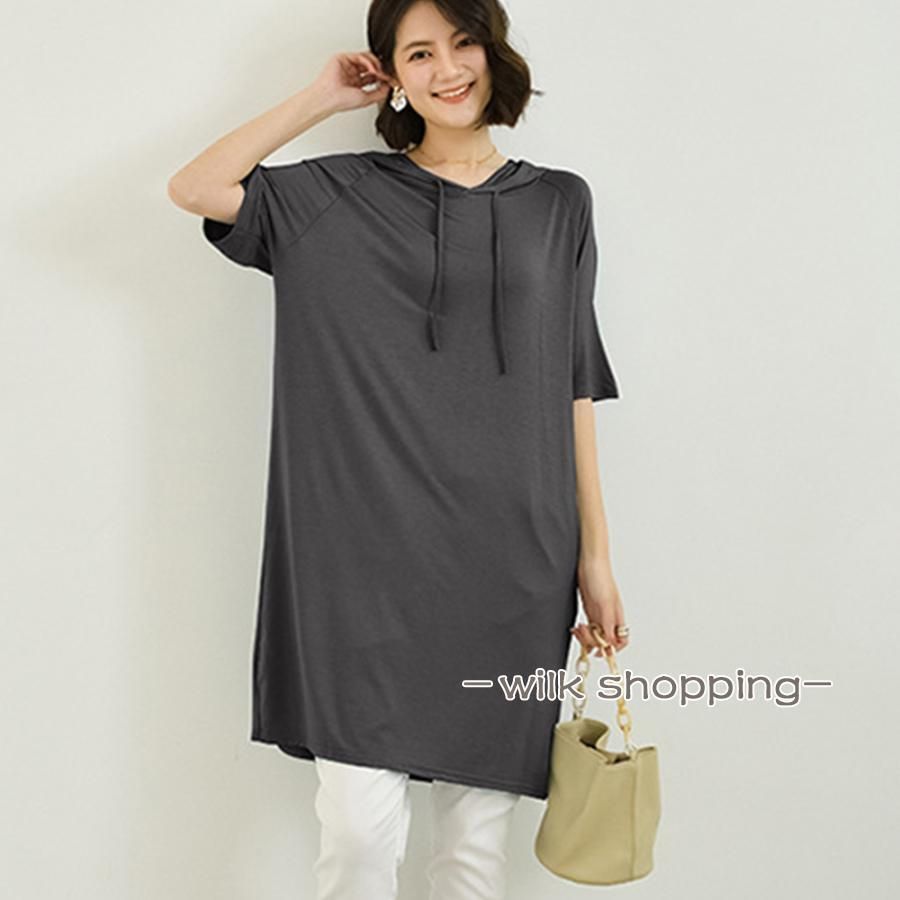 無地 ロング丈 Tシャツ ワンピース 夏 無地 ロング丈 Tシャツ ワンピース 夏 : リカストア - 通販