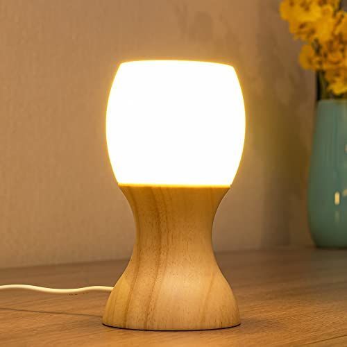 LEDの木製の電気スタンド、寝室のベッドサイドのナイトライト
