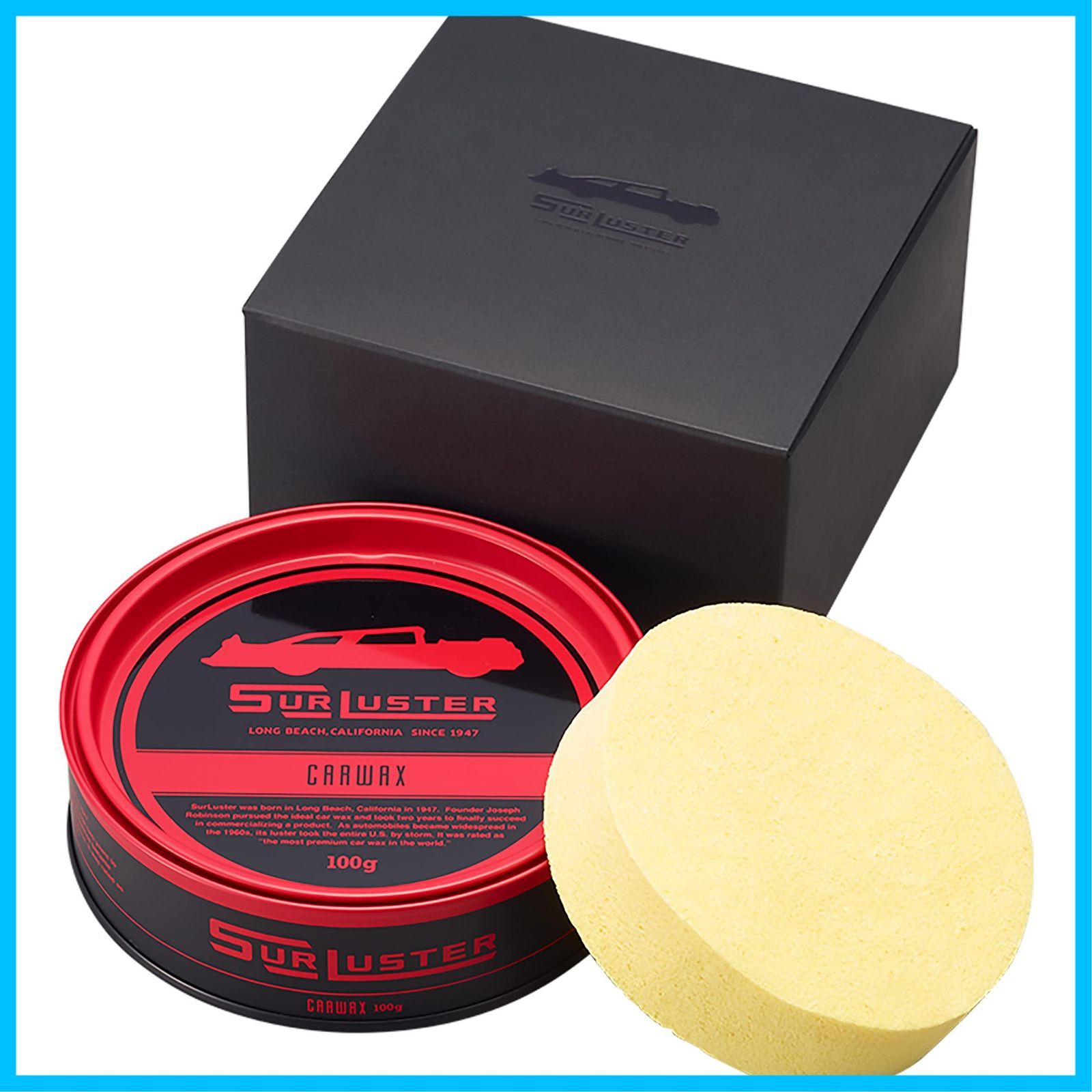 【特価商品】Surluster(シュアラスター) マスターワークス カーワックス SL-005 固形ワックス 天然カルナバ蝋 艶 スポンジ付き ツヤ 光沢 保護 自動車 全塗装色
