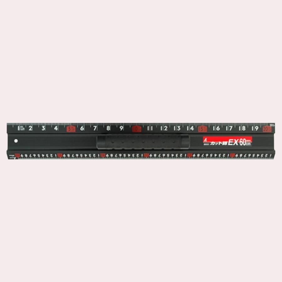 シンワ測定 アルミカッター定規 カット師 EX60cm 取手付き