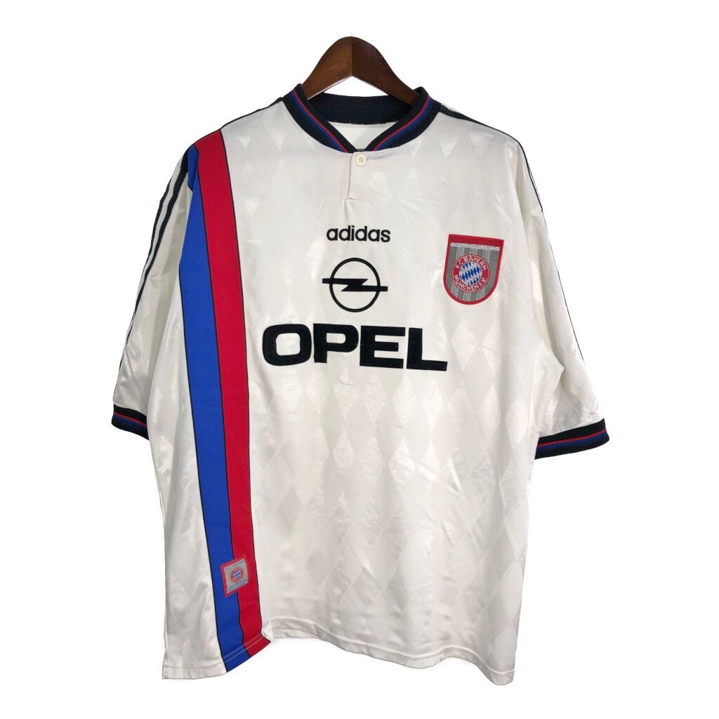 90年代 adidas アディダス FCバイエルン ミュンヘン ユニフォーム ゲームシャツ プロチーム ホワイト メンズ XXL相当 古着 U1635