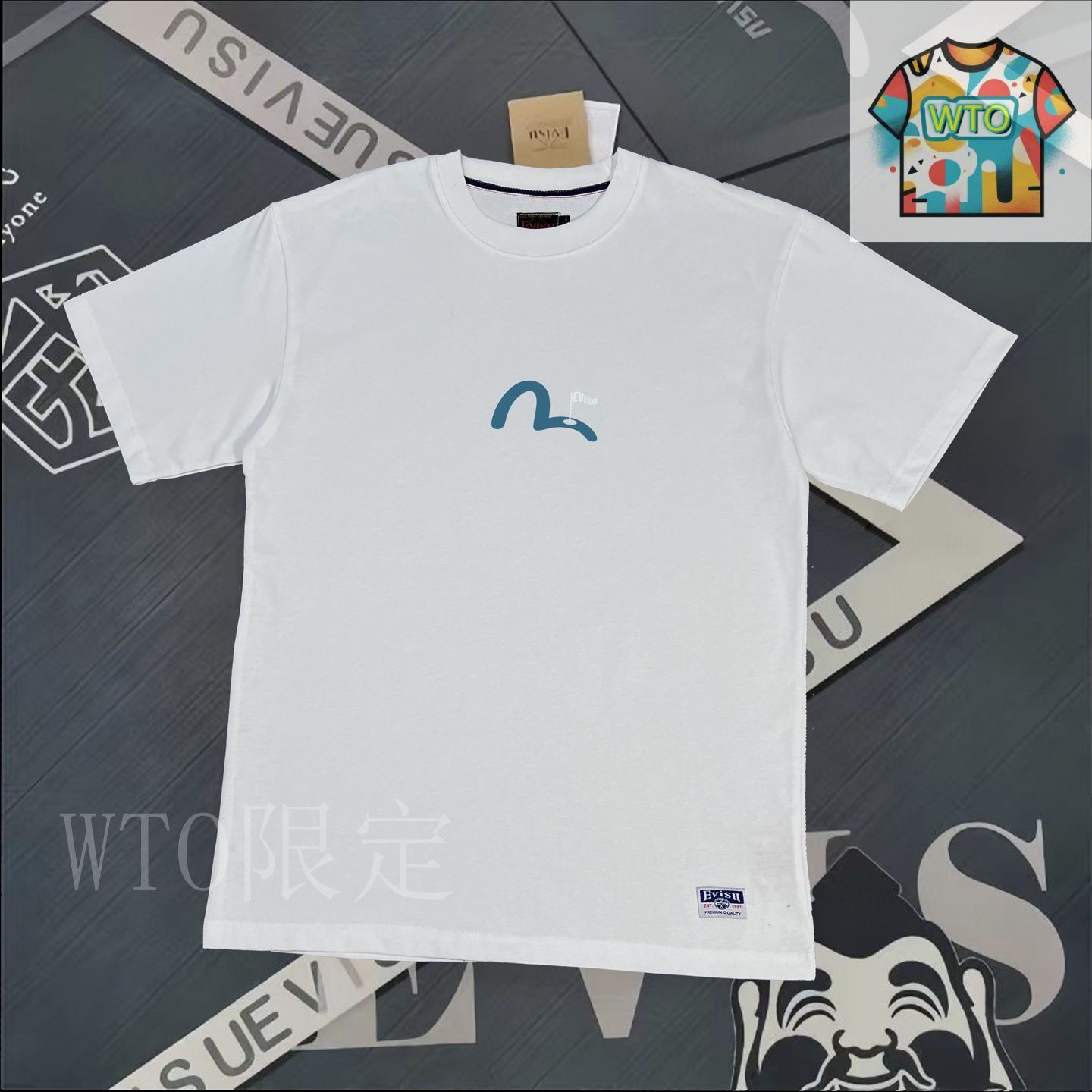 EVISU Tシャツ Kamon and The Great Wave Daicock Print Relax Fit T-shirt – EVISU