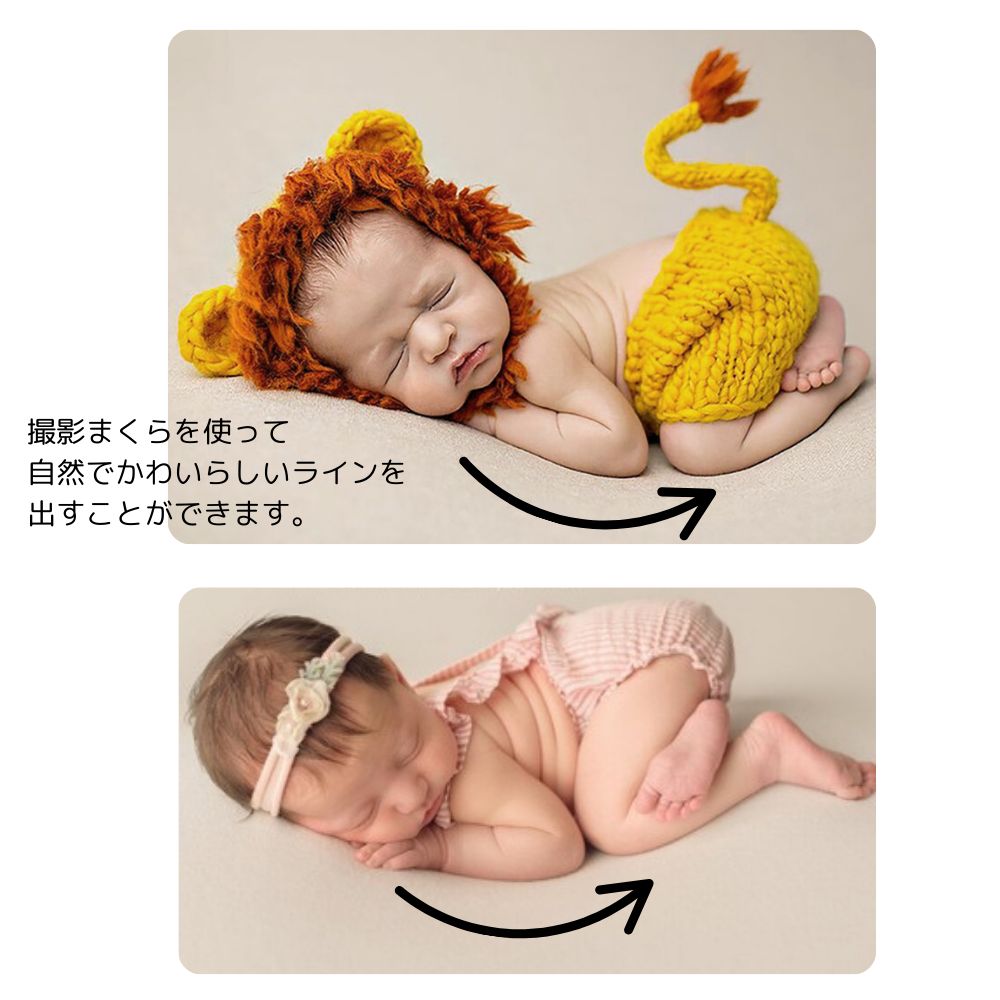新品クッション付き！円形カゴ　ニューボーン　撮影など ニューボーンフォト セット カゴ バスケット welcomeプレート