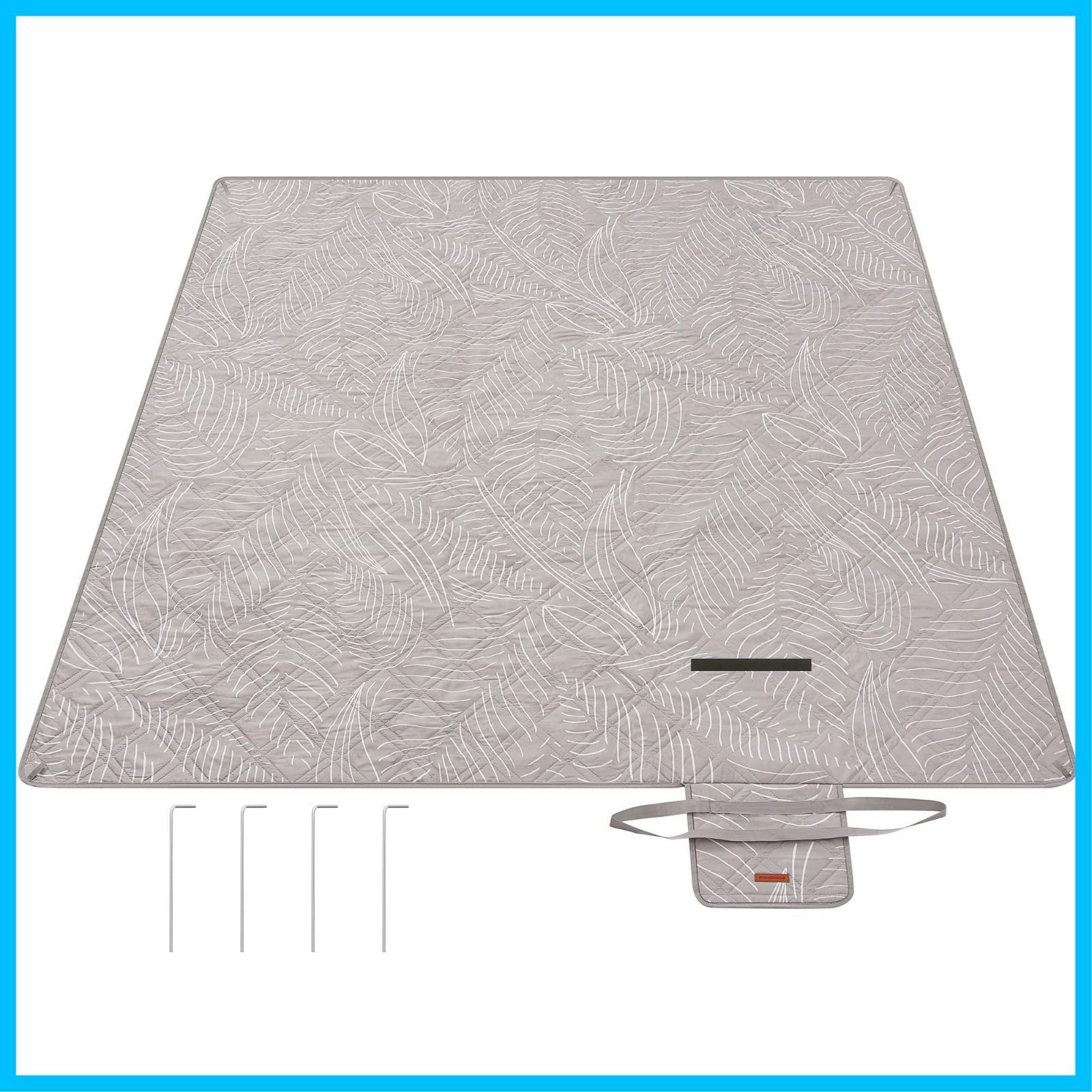 【早発送】SGMCS レジャーシート コンパクト 厚手 200x200cm 大判 ピクニックシート 2人用 防水 折り畳み 地面固定 キャンプ ウトド おしゃれ ピクニックマット 室内外兼用 避難防災用 携帯便利 G