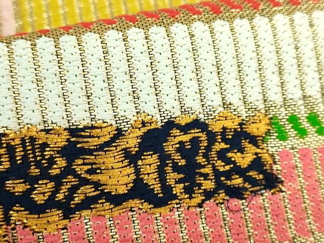 平和屋本店■極上　六通柄　本袋帯　龍村平蔵柄　源氏鎧　黒地　金銀糸　逸品　DZAA7728kh5 平和屋本店□極上 六通柄 本袋帯 龍村平蔵柄 源氏鎧 黒地 金銀糸 逸品