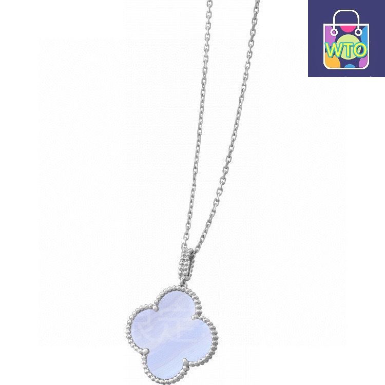 Van Cleef - Arpels 四つ葉のクローバー ラージ ロング チェーン パープル カルセドニー セーター チェーン ネックレス｜ ｜ -WTO輸入1 WWW_SIROKUMA-CORPORATION_COM