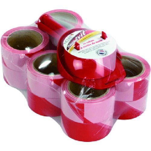 ＮＯＶＡＰ ホルダー付き表示テープ ＳＰＥＥＤ ＴＡＰＥ Ｒ上 用 替えテープ レッド ホワイト ５０ｍｍ×１００ｍ １２巻セット