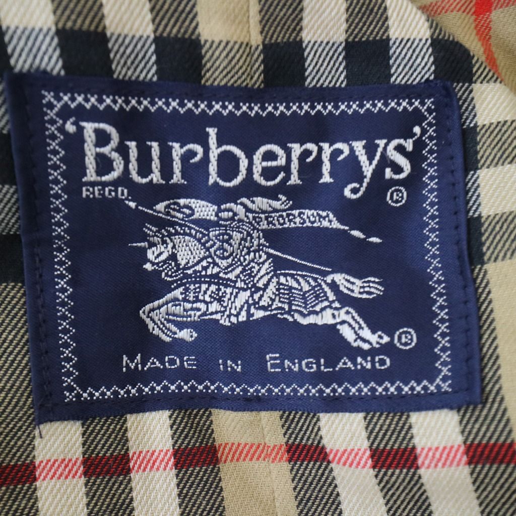 80年代 BURBERRY バーバリー トレンチコート 裏地チェック 防寒 防風