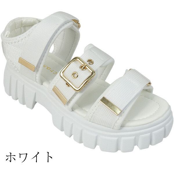 【極美品】WH スポーツサンダル　厚底　ホワイト　ビブラム 極美品】WH スポーツサンダル 厚底 ホワイト ビブラム - メルカリ