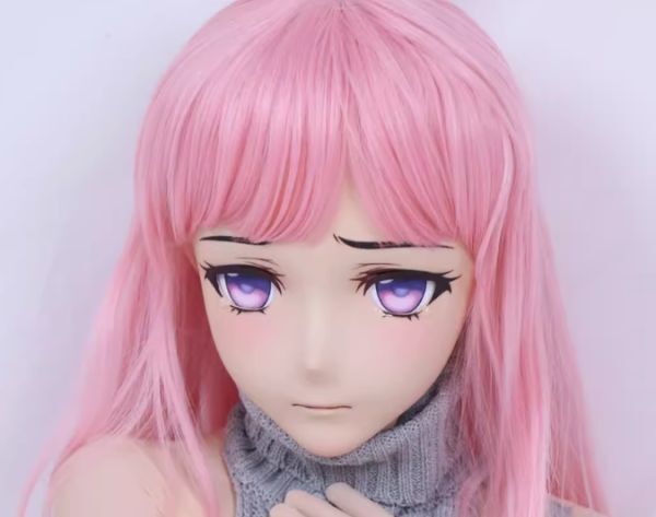 Amazon.co.jp: 全頭マスク カツラ付き ロック付き NO.57