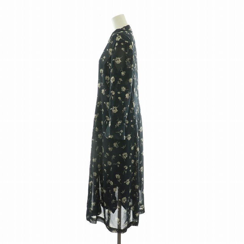 アクアスキュータム AQUASCUTUM シャツワンピース ロング 七分袖 アクアスキュータム AQUASCUTUM シャツワンピース ロング 七分袖